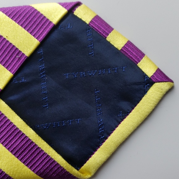 Charles Tyrwhitt Other - Charles Tyrwhitt Purple and Yellow Stripe Silk Tie Charles Tyrwhitt Other - Charles Tyrwhitt Purple and Yellow Stripe Silk Tie